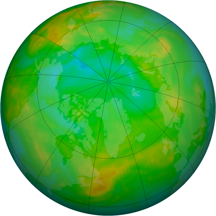 Arctic ozone map for 03 July 1992